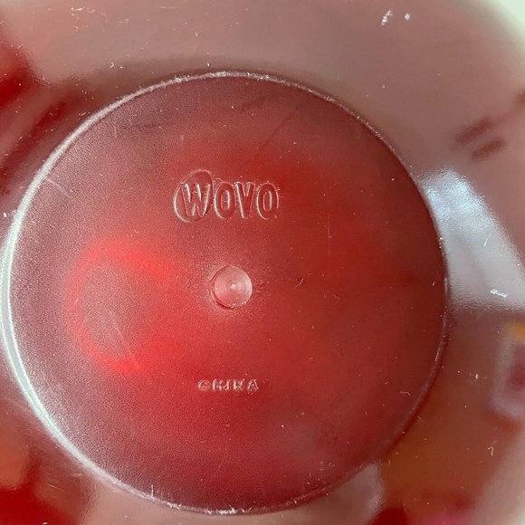 Wovo Large Bowl 14" x 5" Oval Wavy‎ Red MCM Salad Popcorn Display - Picture 4 of 4